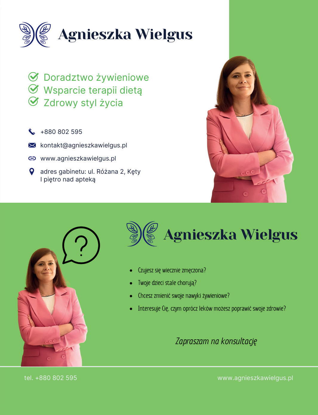 Agnieszka Wielgus - tel. 880 802 595 - Doradztwo żywieniowe